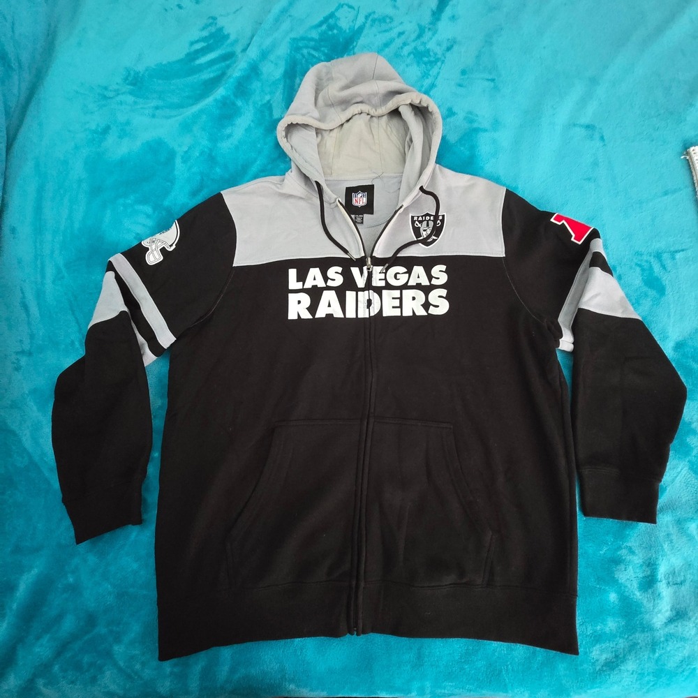 Men's G-III Sports Las Vegas Raiders Full-Zip Hoodie Sweatshirt Size XXL